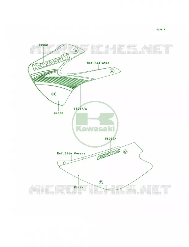 DecalsGreenD7F Kawasaki MOTOS 100 2007 KX100  KX100D7F