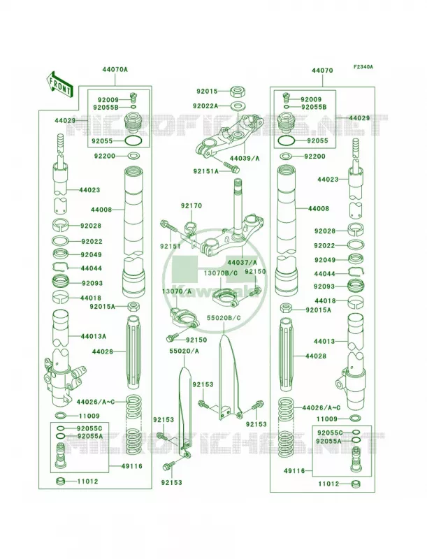 Front ForkD7F-D9FA Kawasaki MOTOS 100 2007 KX100  KX100D7F
