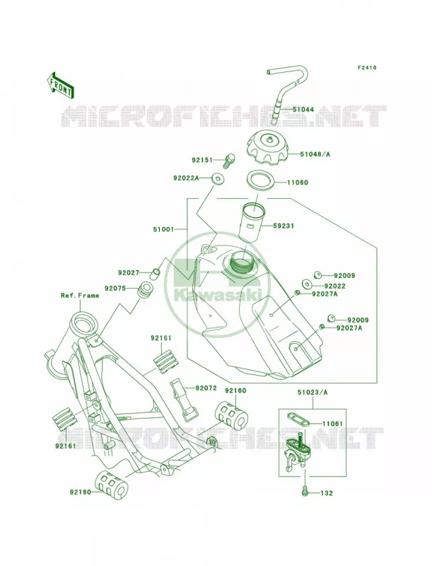 Fuel Tank Kawasaki MOTOS 100 2007 KX100  KX100D7F