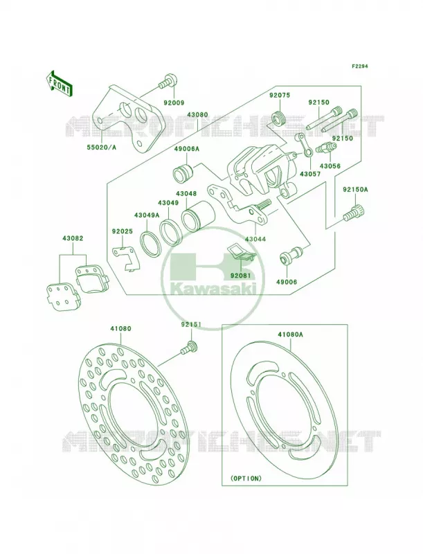Rear Brake Kawasaki MOTOS 100 2007 KX100  KX100D7F