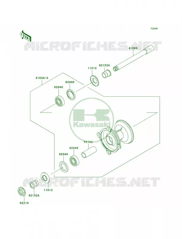Front Hub Kawasaki MOTOS 250 2007 KX250  KX250R7F