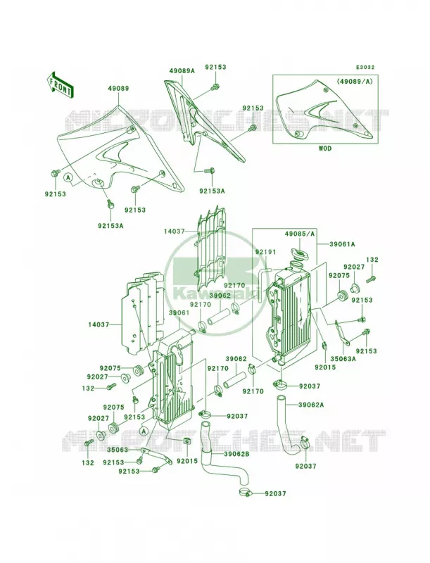 Radiator Kawasaki MOTOS 250 2007 KX250  KX250R7F