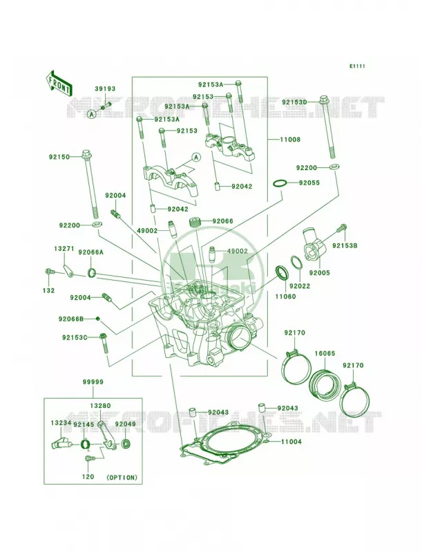 Cylinder Head Kawasaki MOTOS 450 2007 KX450F  KX450D7F