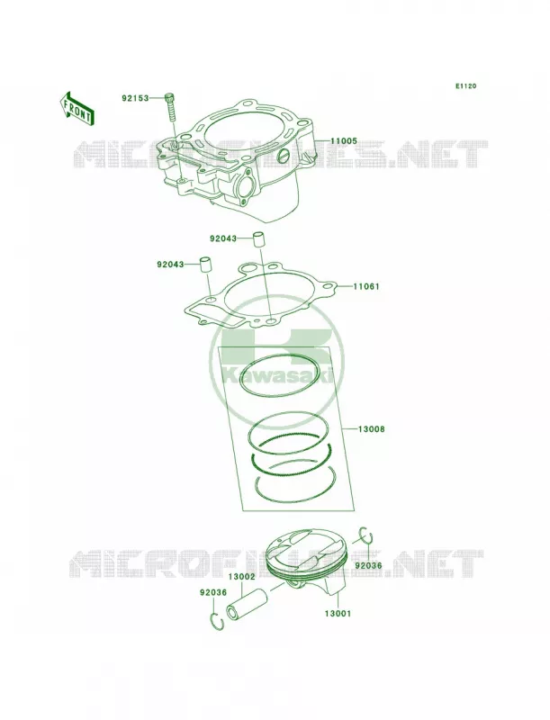 CylinderPistons Kawasaki MOTOS 450 2007 KX450F  KX450D7F