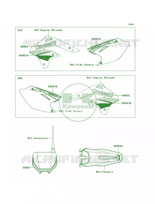 Decals Kawasaki MOTOS 450 2007 KX450F  KX450D7F