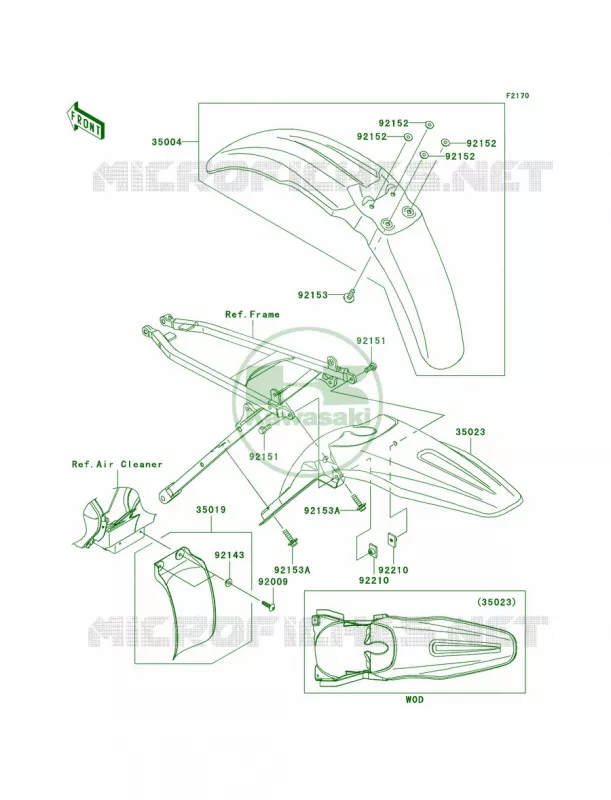 Fenders Kawasaki MOTOS 450 2007 KX450F  KX450D7F