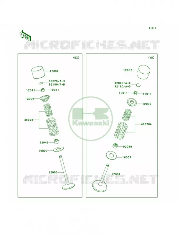 Valves Kawasaki MOTOS 450 2007 KX450F  KX450D7F