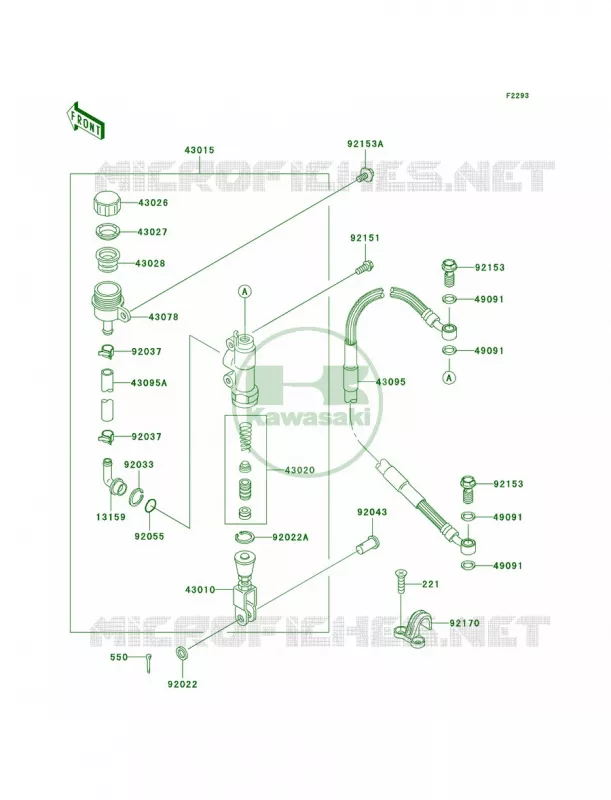 Rear Master Cylinder Kawasaki MOTOS 65 2007 KX65  KX65A7F