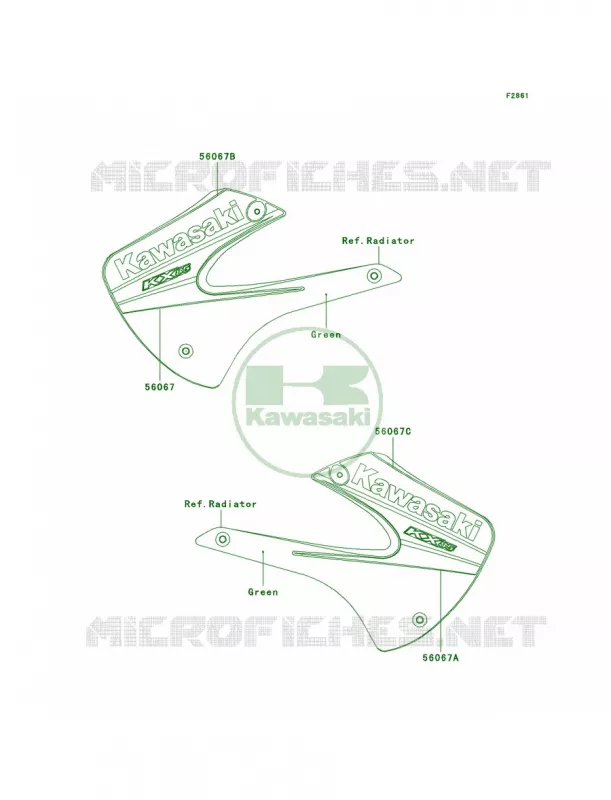 DecalsGreenA6F Kawasaki MOTOS 85 2007 KX85  KX85A7F
