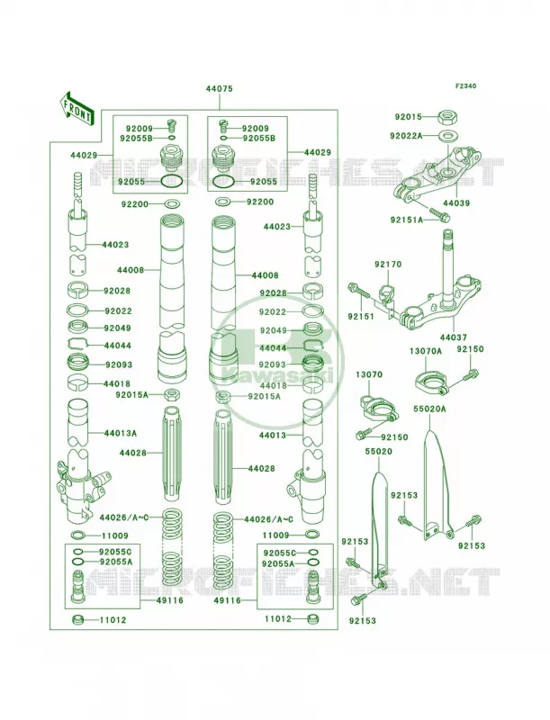 Front ForkA6F Kawasaki MOTOS 85 2007 KX85  KX85A7F