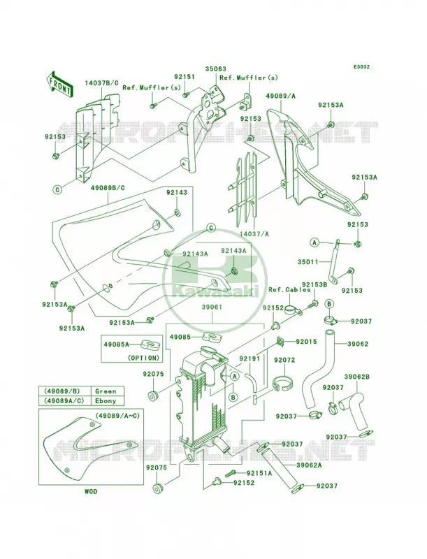 Radiator Kawasaki MOTOS 85 2007 KX85  KX85A7F