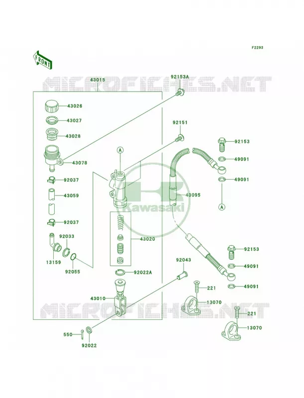 Rear Master Cylinder Kawasaki MOTOS 85 2007 KX85  KX85A7F