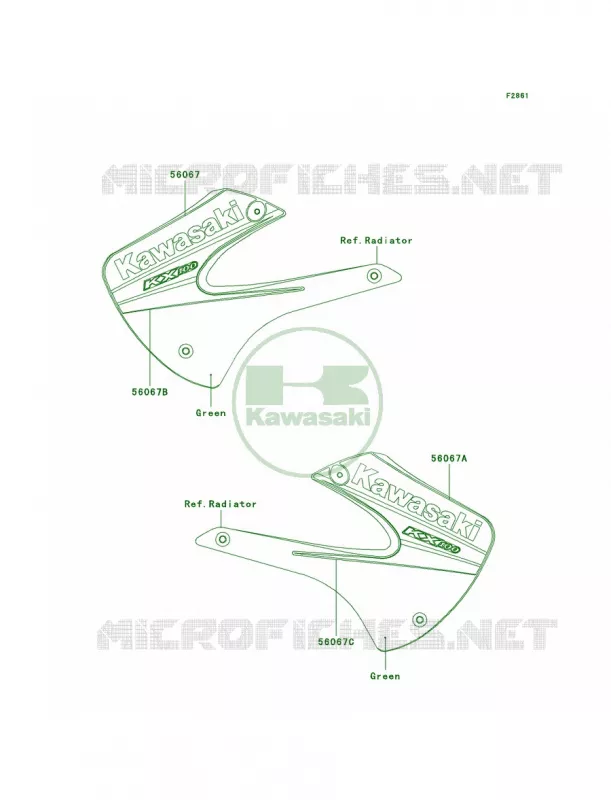 DecalsGreenD6F Kawasaki MOTOS 100 2006 KX100  KX100D6F