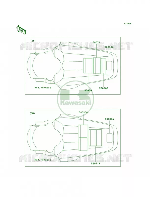 LabelsD8FD9F Kawasaki MOTOS 100 2006 KX100  KX100D6F