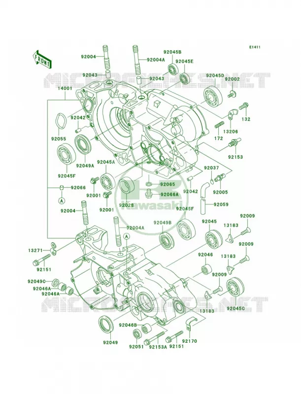 Crankcase Kawasaki MOTOS 250 2006 KX250  KX250R6F