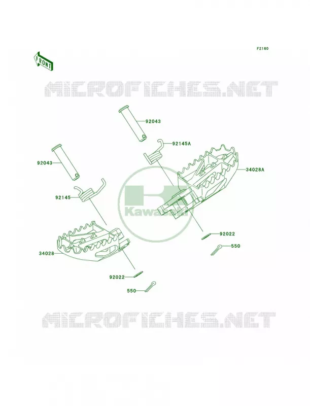 Footrests Kawasaki MOTOS 250 2006 KX250  KX250R6F