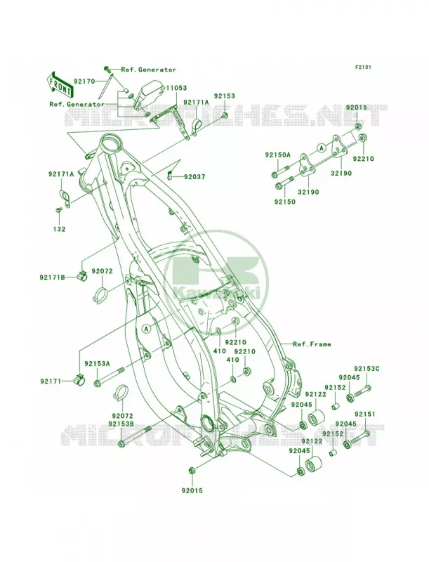 Frame Fittings Kawasaki MOTOS 250 2006 KX250  KX250R6F
