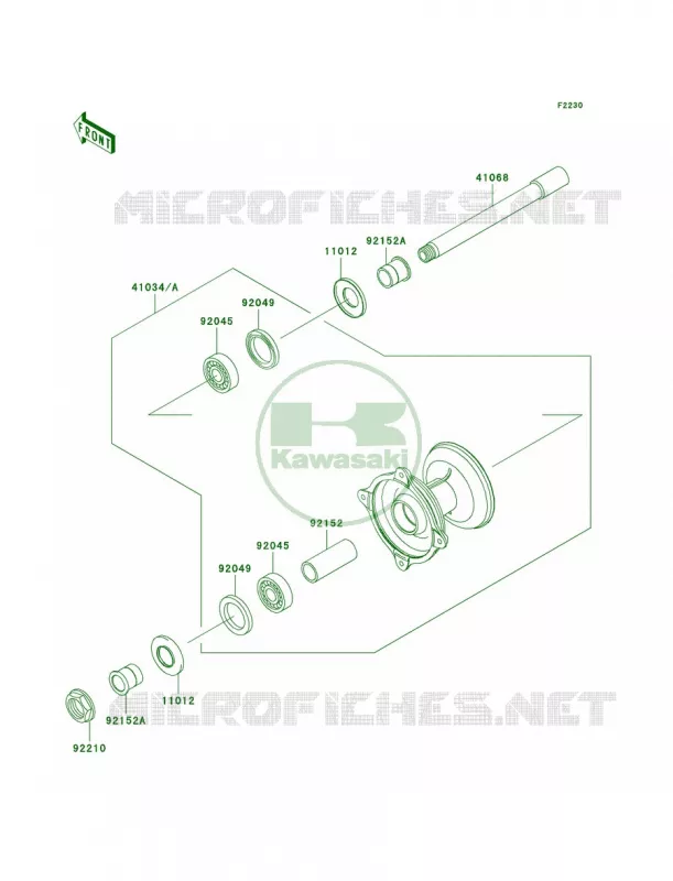 Front Hub Kawasaki MOTOS 250 2006 KX250  KX250R6F