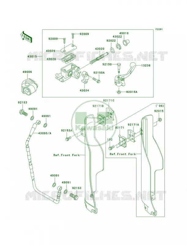 Front Master Cylinder Kawasaki MOTOS 250 2006 KX250  KX250R6F