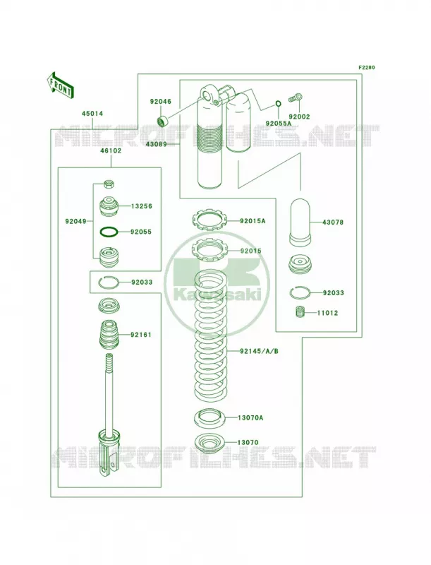 Shock Absorbers Kawasaki MOTOS 250 2006 KX250  KX250R6F