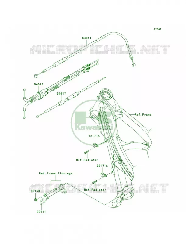 Cables Kawasaki MOTOS 250 2006 KX250F  KX250T6F