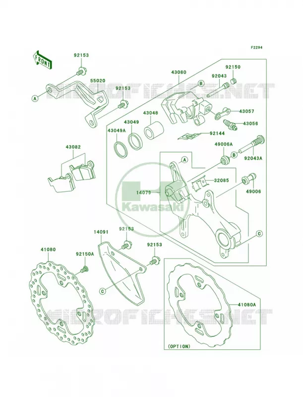 Rear Brake Kawasaki MOTOS 250 2006 KX250F  KX250T6F