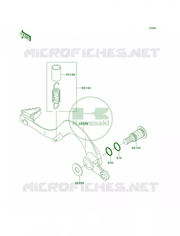 Brake Pedal Kawasaki MOTOS 450 2006 KX450F  KX450D6F
