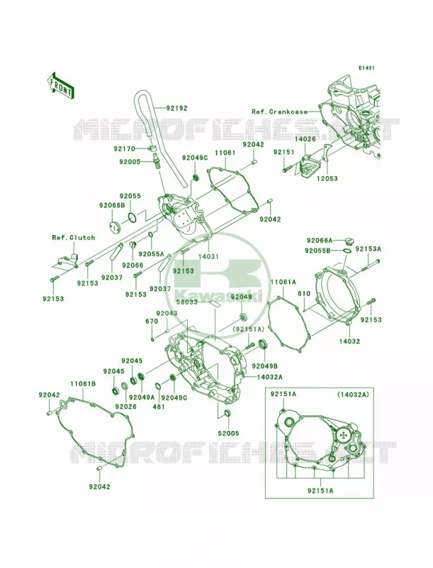 Engine Covers Kawasaki MOTOS 450 2006 KX450F  KX450D6F