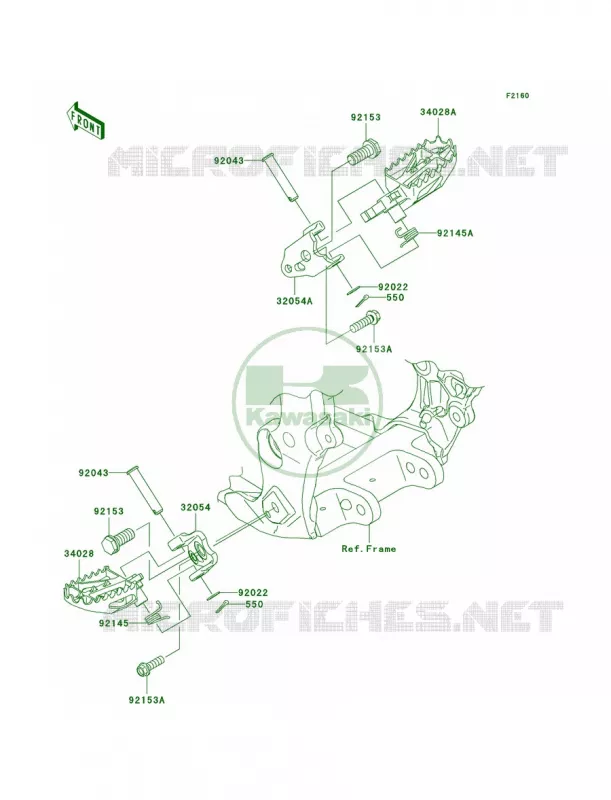 Footrests Kawasaki MOTOS 450 2006 KX450F  KX450D6F