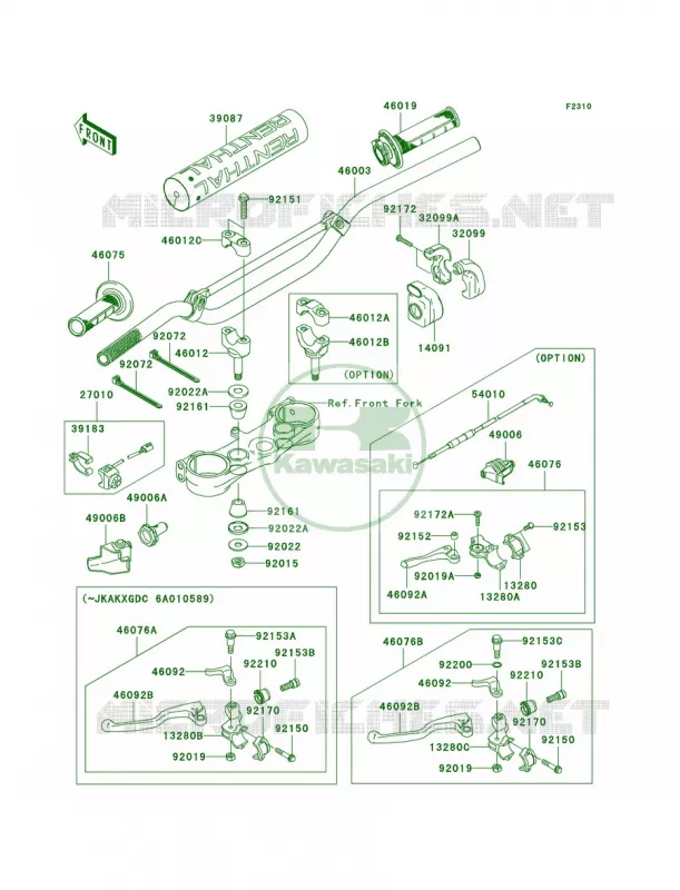 Handlebar Kawasaki MOTOS 450 2006 KX450F  KX450D6F