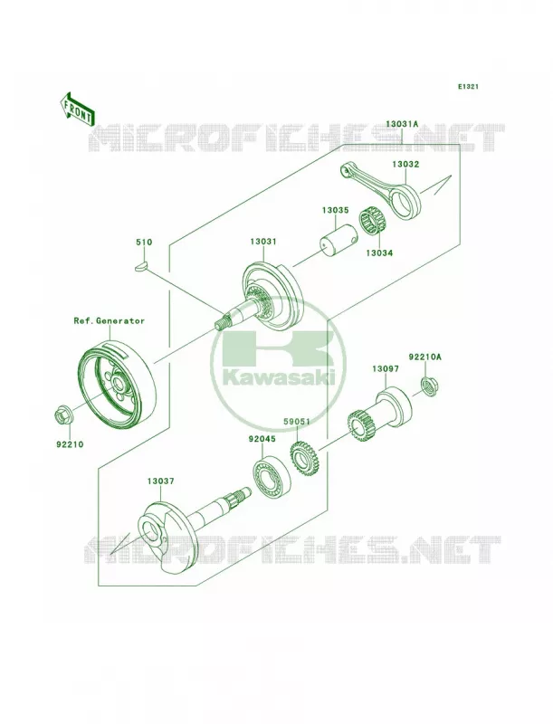 Crankshaft Kawasaki MOTOS 110 2014 KLX110L  KLX110DEF