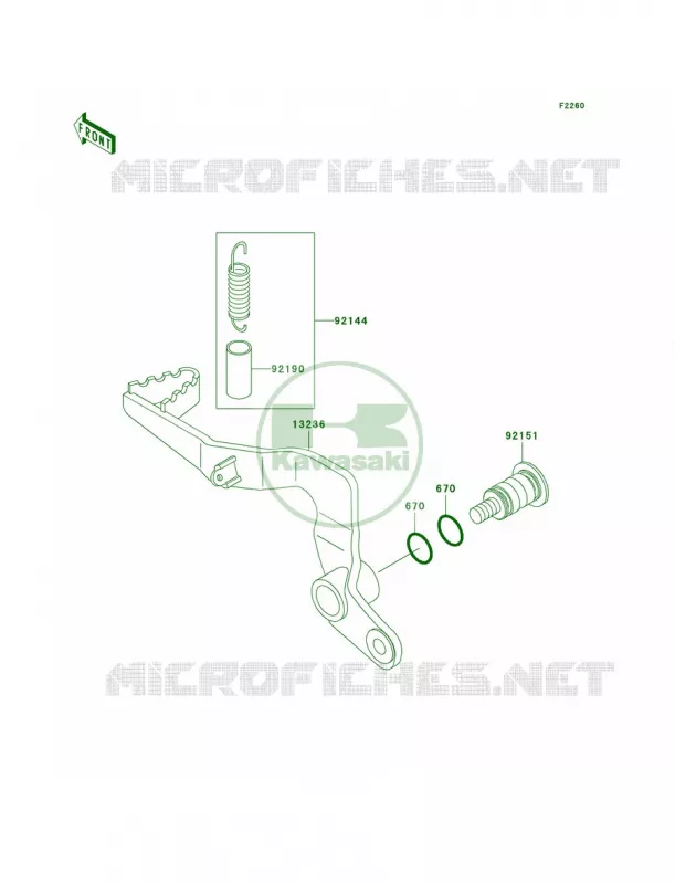 Brake Pedal Kawasaki MOTOS 65 2006 KX65  KX65A6F