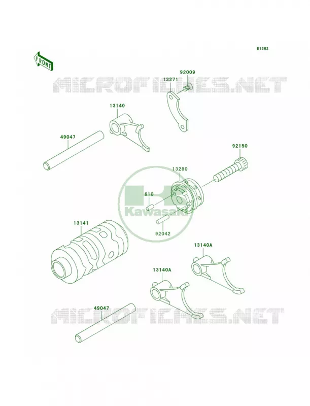 Gear Change DrumShift Forks Kawasaki MOTOS 65 2006 KX65  KX65A6F