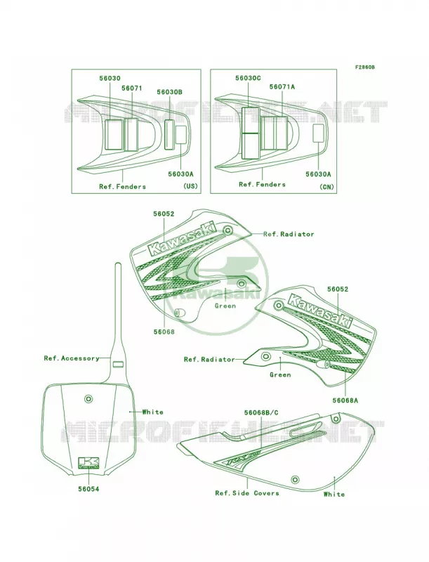 LabelsGreenA8F Kawasaki MOTOS 65 2006 KX65  KX65A6F
