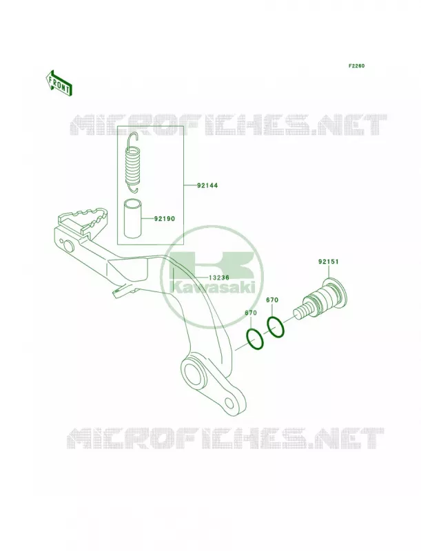 Brake Pedal Kawasaki MOTOS 85 2006 KX85  KX85A6F