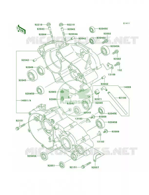 Crankcase Kawasaki MOTOS 85 2006 KX85  KX85A6F