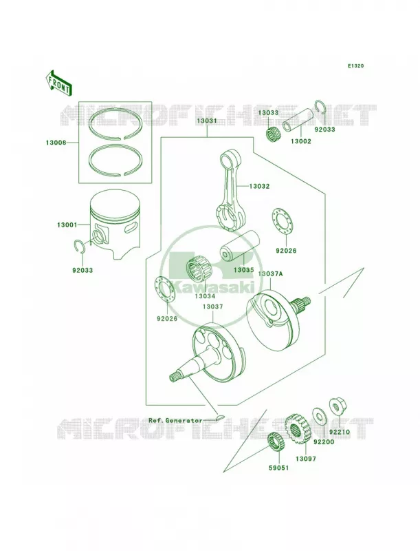 CrankshaftPistons Kawasaki MOTOS 85 2006 KX85  KX85A6F