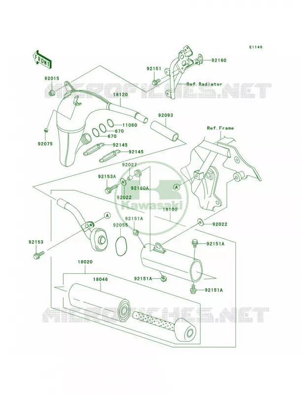 Mufflers Kawasaki MOTOS 85 2006 KX85  KX85A6F
