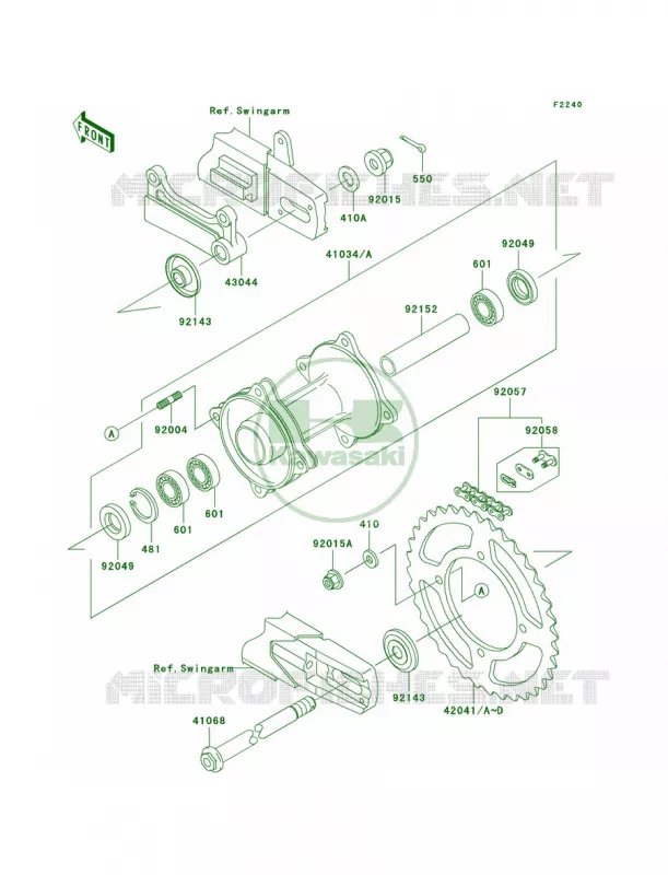 Rear Hub Kawasaki MOTOS 85 2006 KX85  KX85A6F