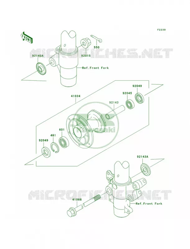Front Hub Kawasaki MOTOS 100 2005 KX100  KX100-D5
