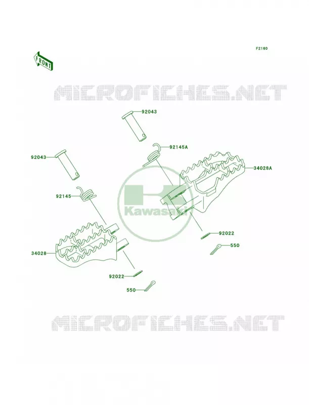 Footrests Kawasaki MOTOS 125 2005 KX125  KX125-M3