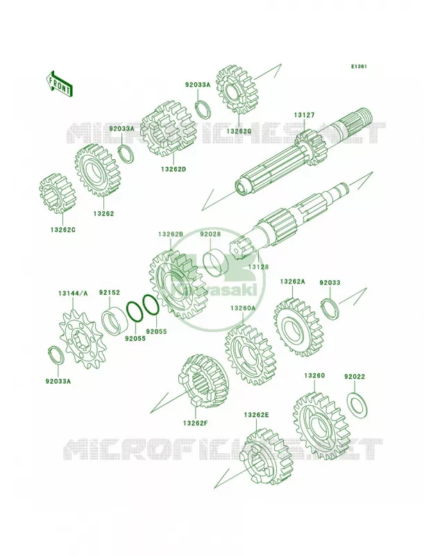 Transmission Kawasaki MOTOS 125 2005 KX125  KX125-M3