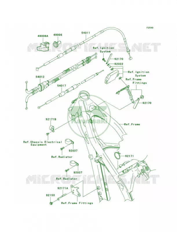 Cables Kawasaki MOTOS 250 2005 KX250F  KX250-N2