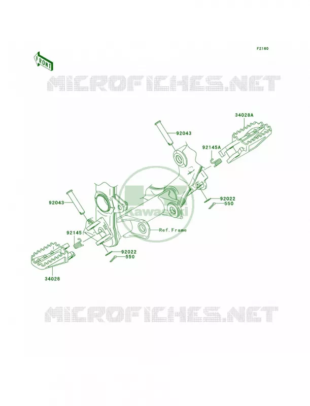 Footrests Kawasaki MOTOS 250 2005 KX250F  KX250-N2