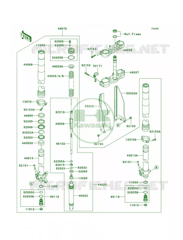Front Fork Kawasaki MOTOS 250 2005 KX250F  KX250-N2