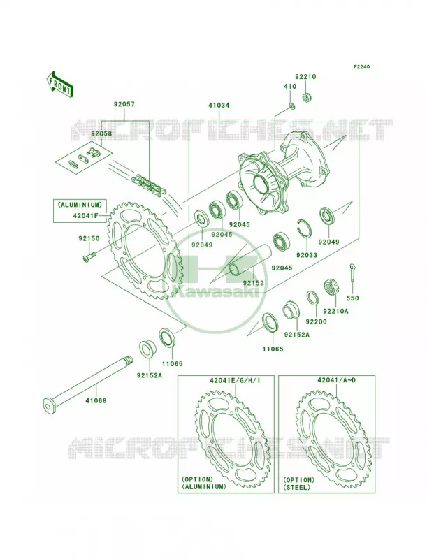Rear Hub Kawasaki MOTOS 250 2005 KX250F  KX250-N2