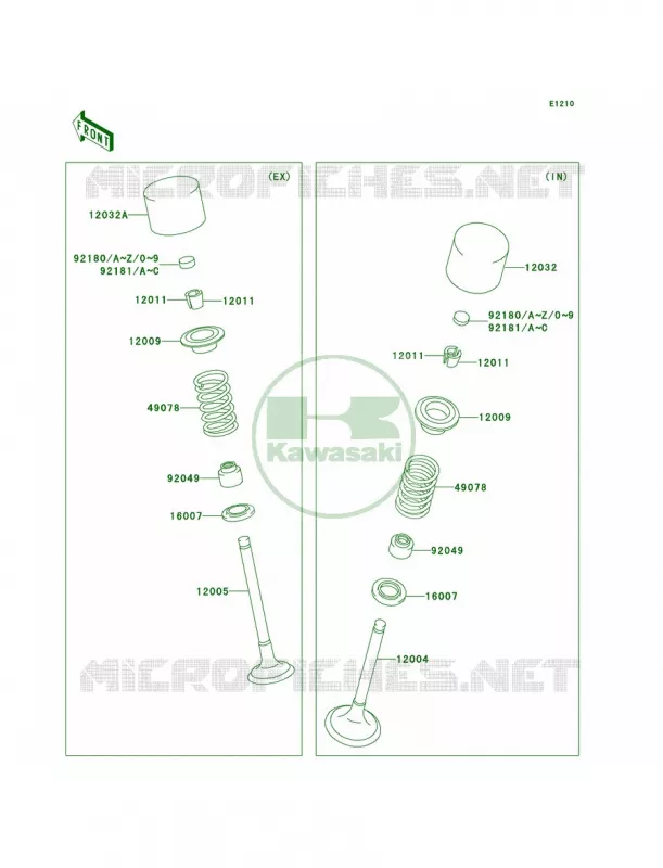 Valves Kawasaki MOTOS 250 2005 KX250F  KX250-N2