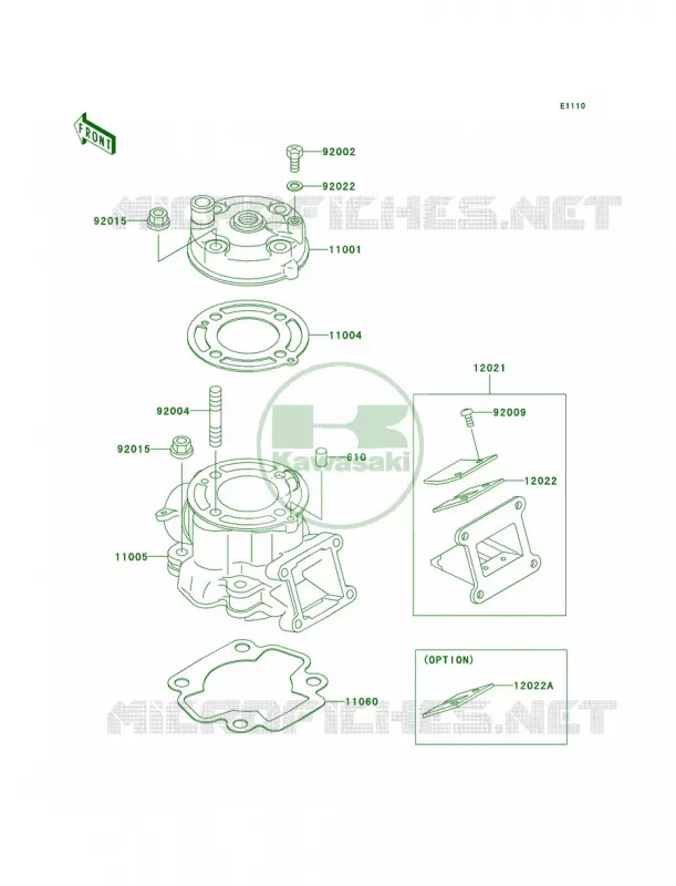 Cylinder HeadCylinder Kawasaki MOTOS 65 2005 KX65  KX65-A6