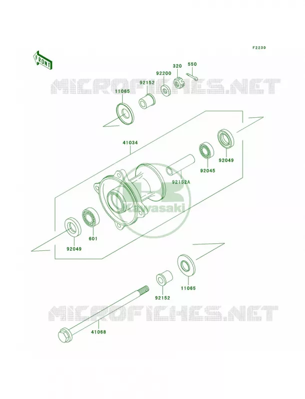 Front Hub Kawasaki MOTOS 65 2005 KX65  KX65-A6