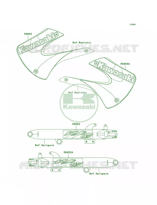 DecalsA1 Kawasaki MOTOS 85 2005 KX85  KX85-A5